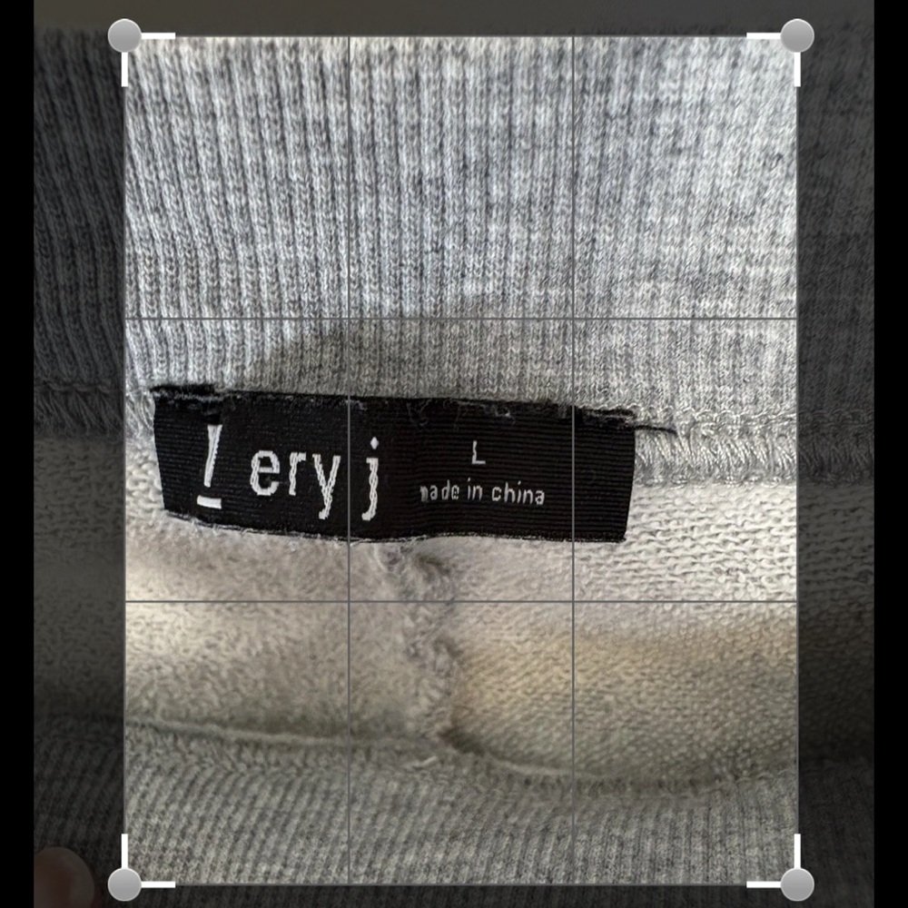 Very J Women's Cropped Off Shoulder Cotton Sweatshirt Zip Sleeves Gray Large - Picture 7 of 7
